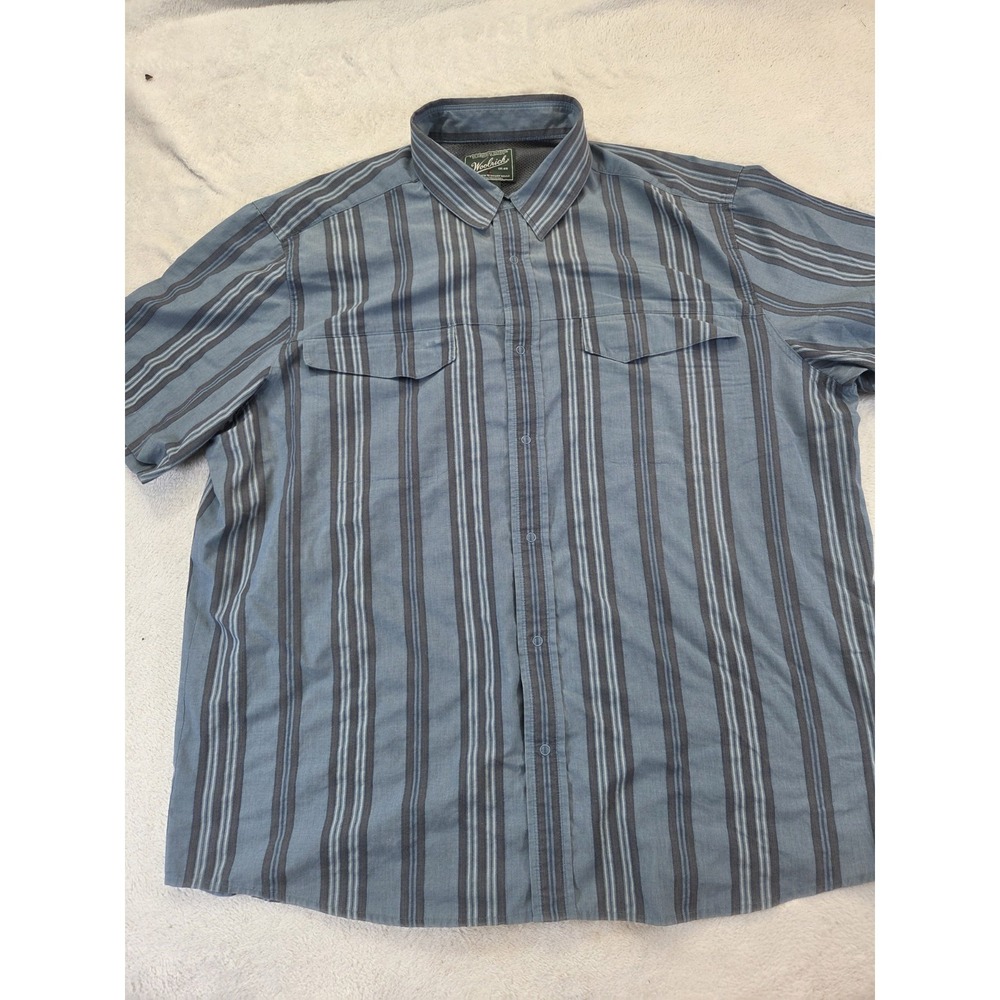 Woolrich XXL Organic Cotton Blend Blue Vented Shirt Outdoor Hiking Fishing Camp